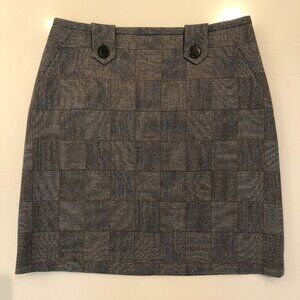 Judith & Charles Richler Virgin Wool Check Skirt in Grey Black Brown Size 12